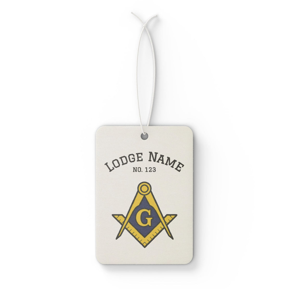 Master Mason Blue Lodge Car Air Freshener - Square & Compass G With Personalization - Bricks Masons