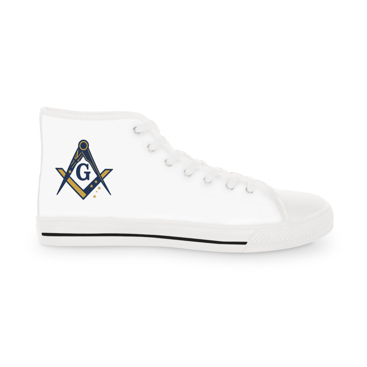 Master Mason Blue Lodge Australia Jurisdiction Sneaker - High Top Black & White S&C G - Bricks Masons