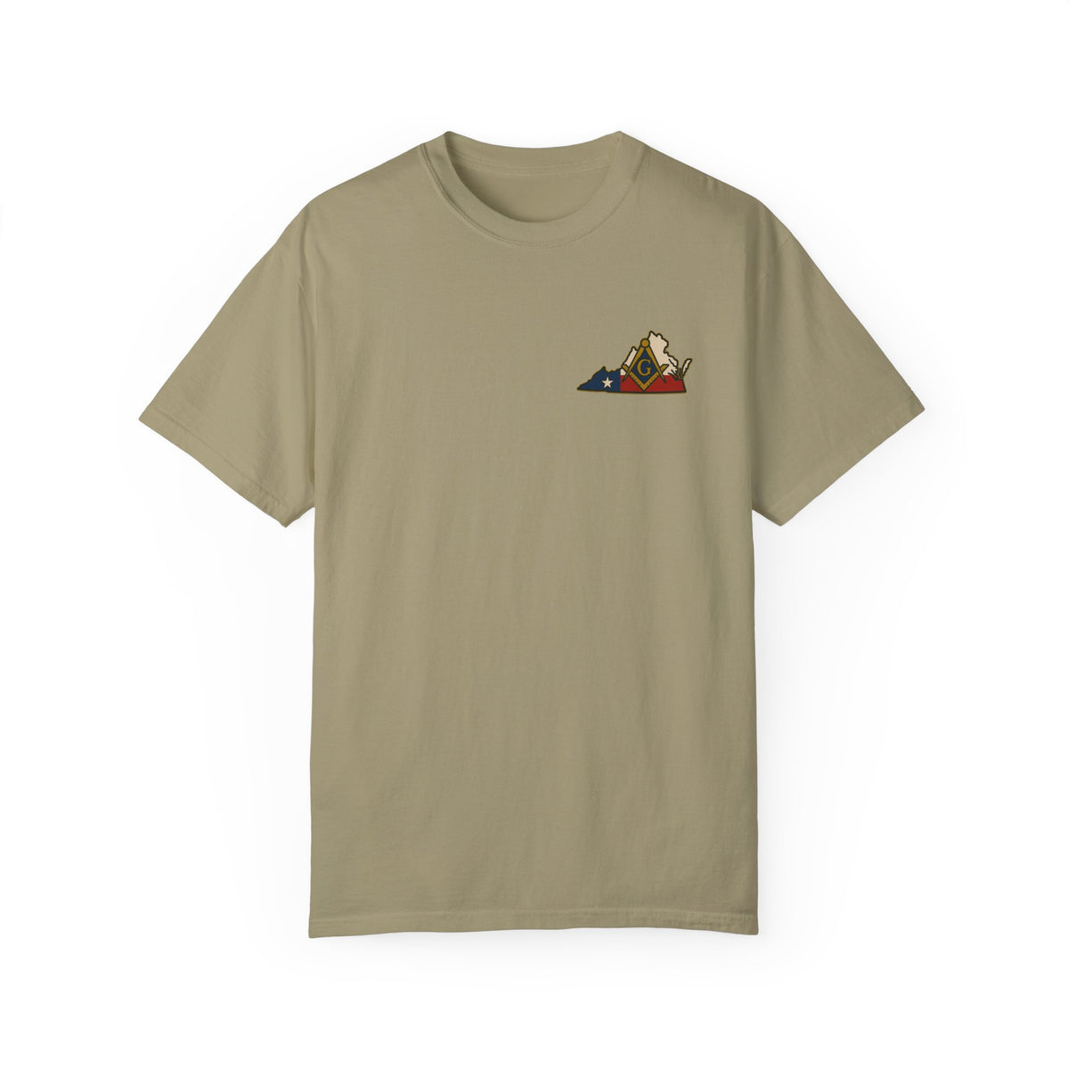 Master Mason Blue Lodge T-Shirt - Garment-Dyed Virginia Mason - Bricks Masons