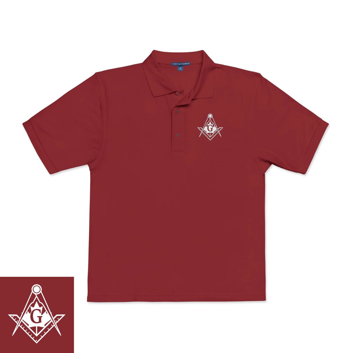 Master Mason Blue Lodge Canada Jurisdiction Polo Shirt - Embroidered S&C Various Colors - Bricks Masons