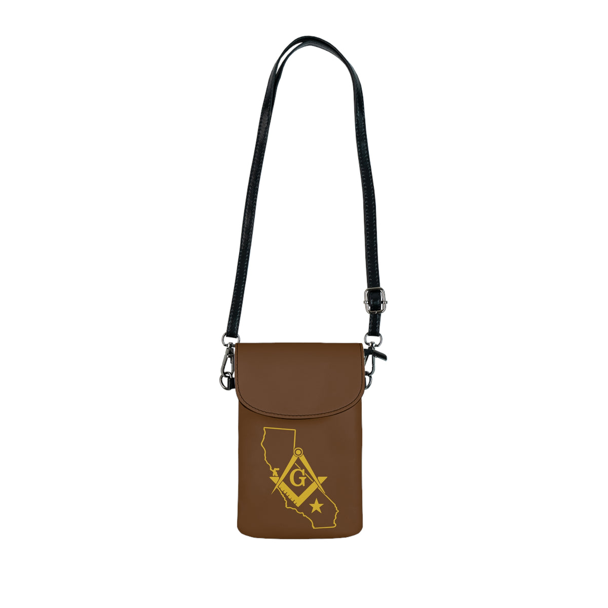 Master Mason Blue Lodge Cell Phone Wallet - California Mason Microfiber Leather - Bricks Masons