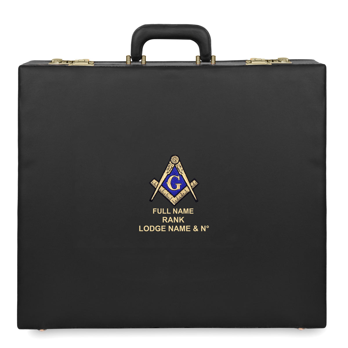 Master Mason Blue Lodge Apron Case - Blue & Gold Square & Compass G - Bricks Masons