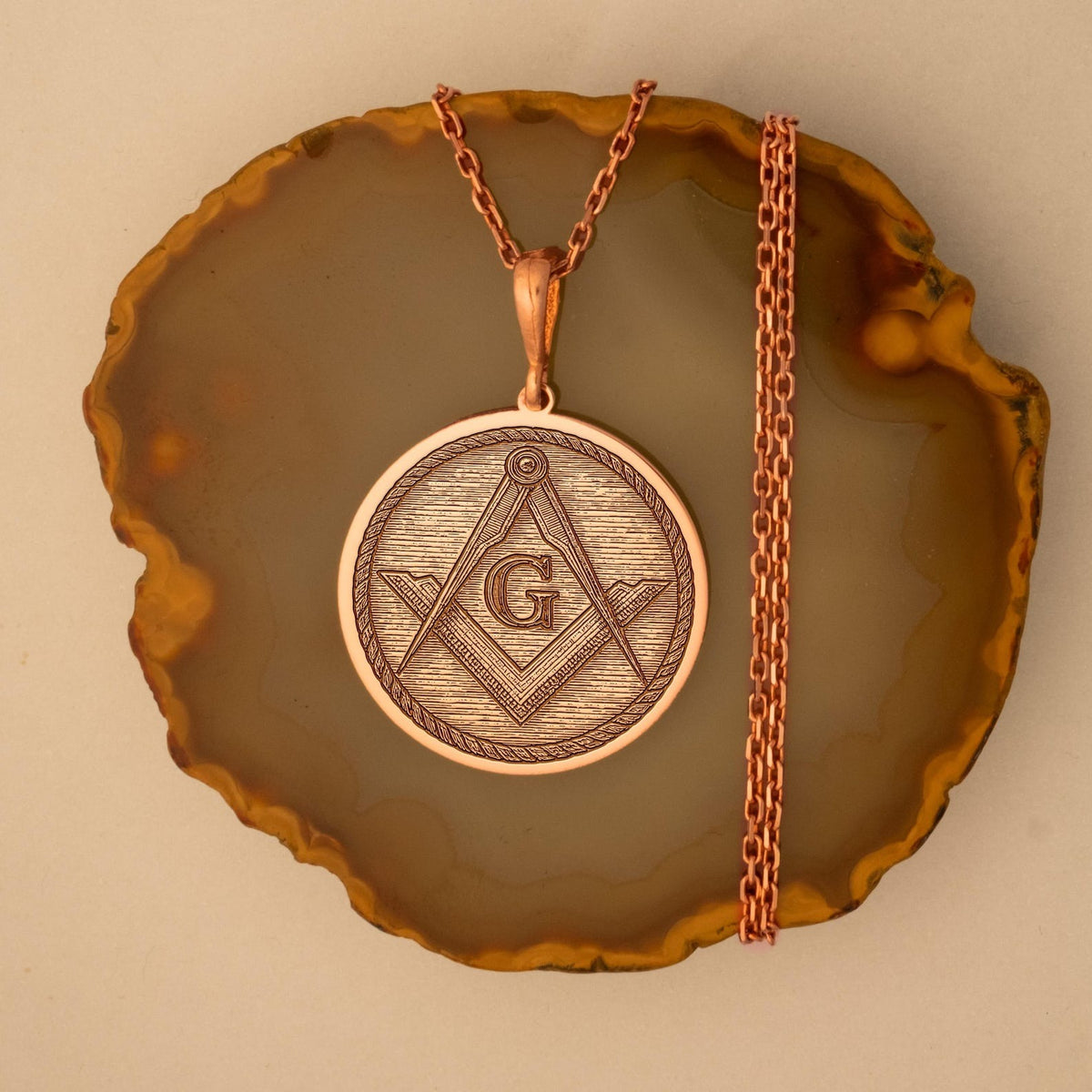 Master Mason Blue Lodge Necklace - Square & Compass G Various Colors - Bricks Masons