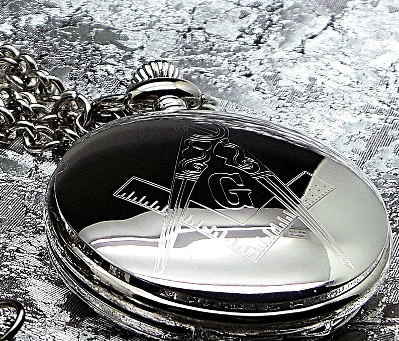 Master Mason Blue Lodge Pocket Watch - Gents Socks Personalised Set Gift - Bricks Masons