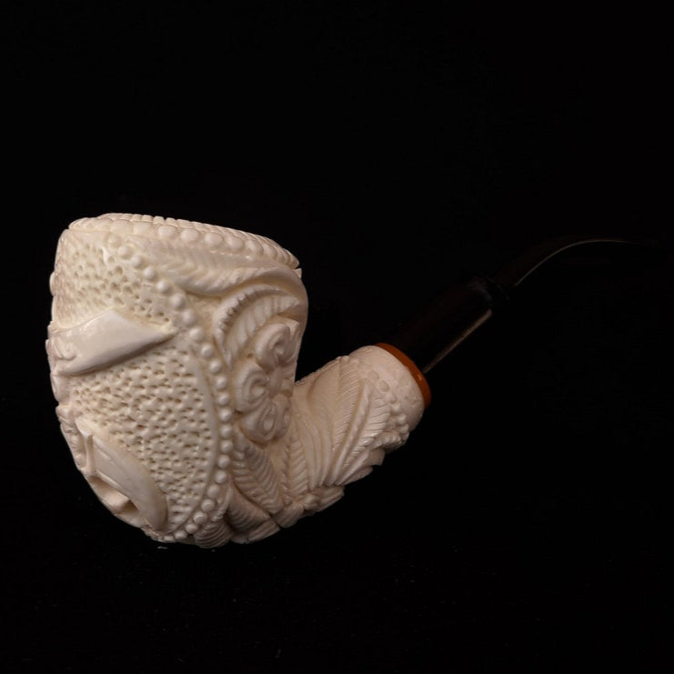 Shriners Meerschaum Pipe - Handmade Beewax With Fitter Hard Case - Bricks Masons