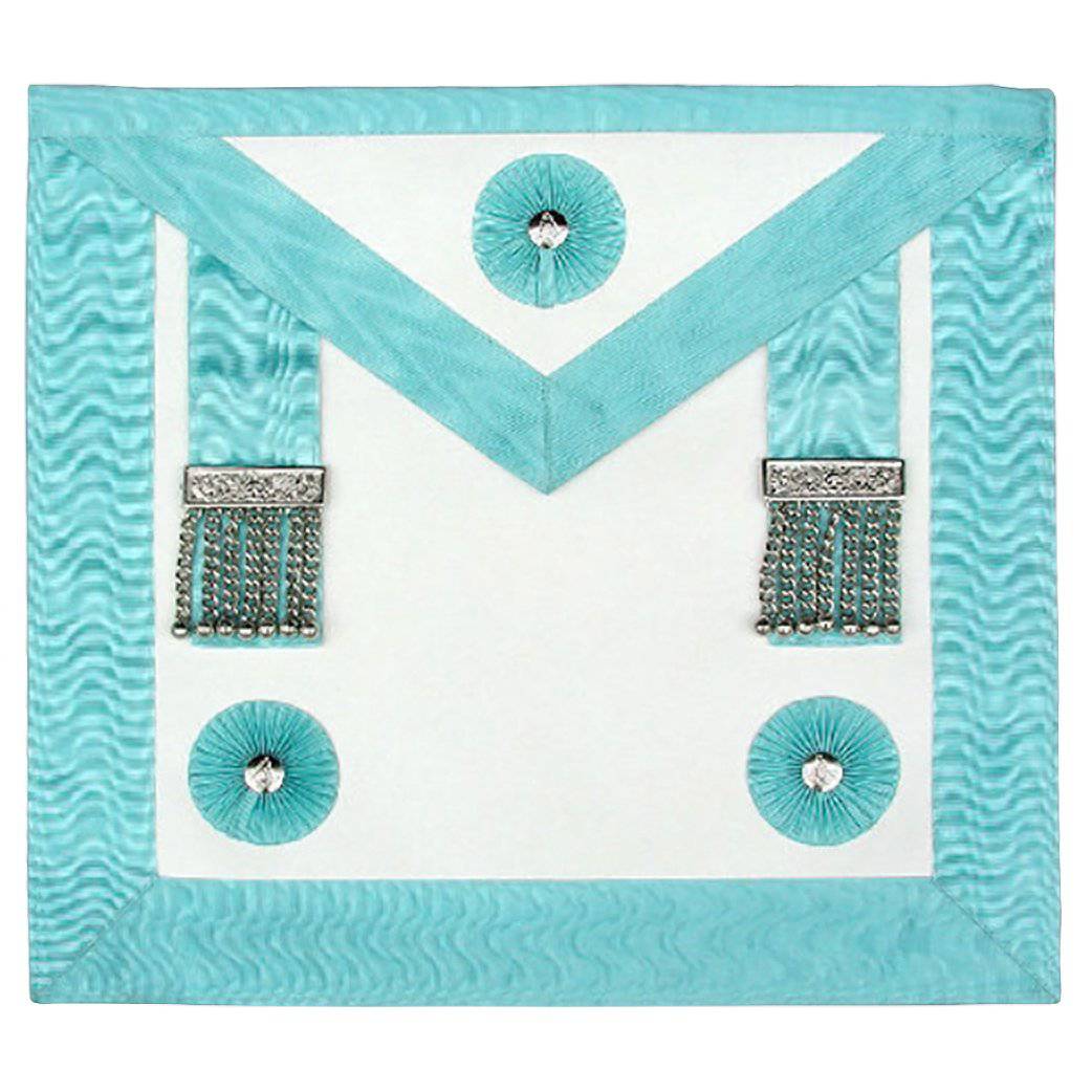 Master Mason Blue Lodge Canada Regulation Apron - Sky Blue with Rosettes - Bricks Masons