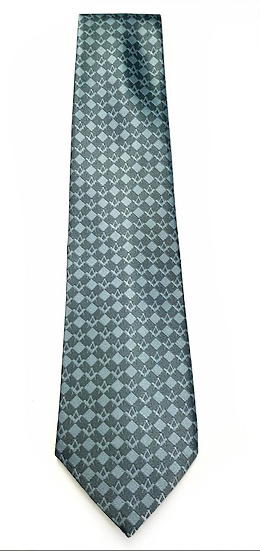 Master Mason Blue Lodge Necktie - Grey Squared - Bricks Masons