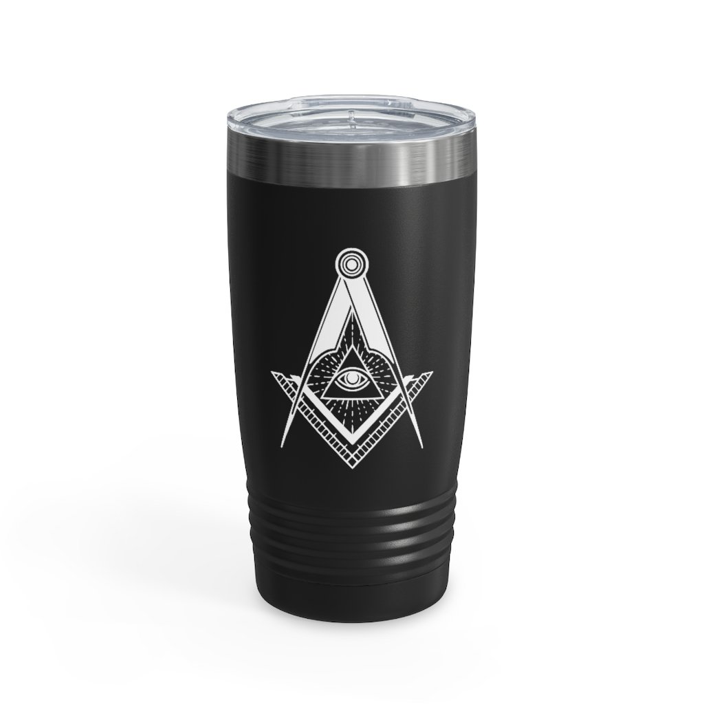 Master Mason Blue Lodge Ringneck Tumbler - Square & Compass All Seeing Eye - Bricks Masons