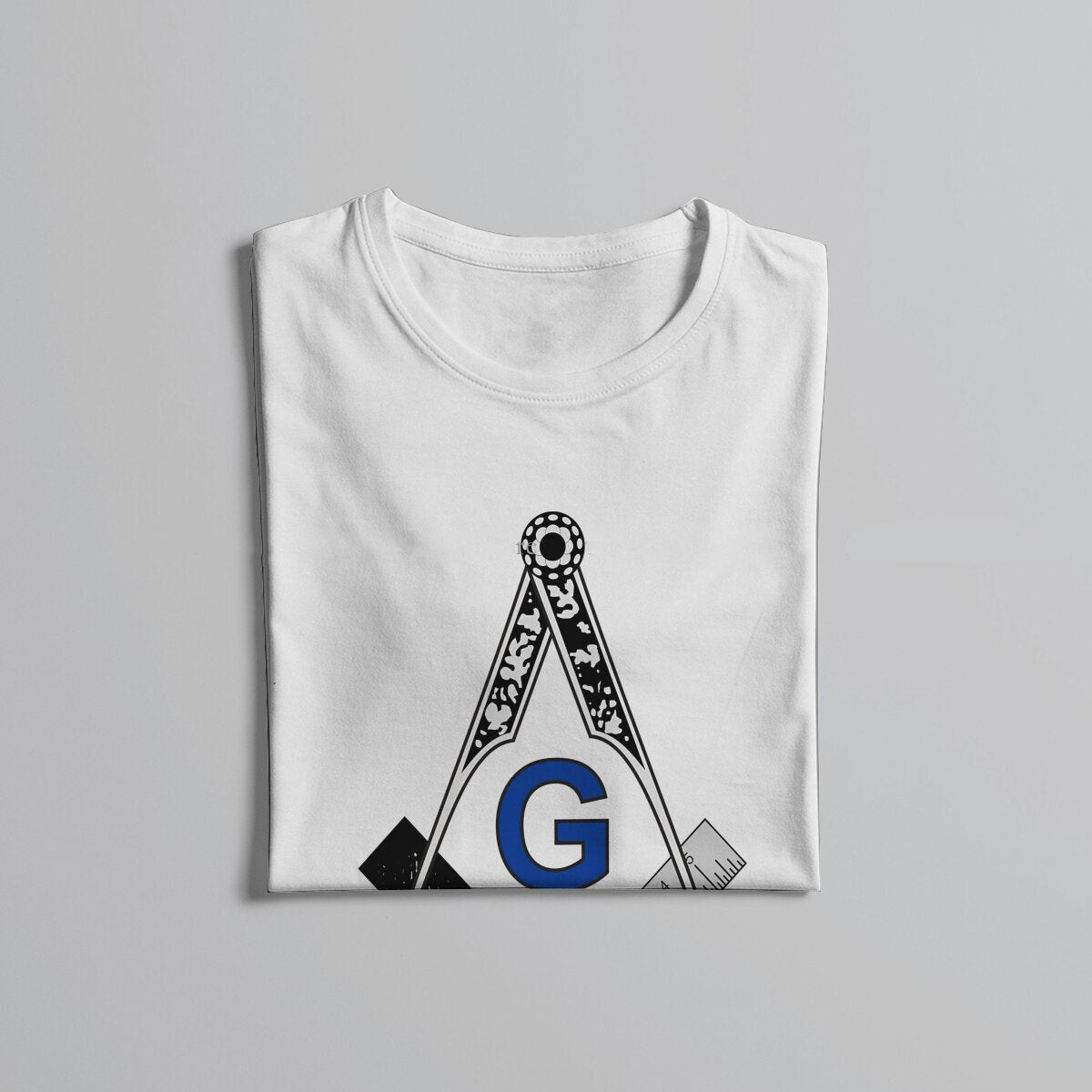 Master Mason Blue Lodge T-shirt - Black White Blue Polyester Square & Compass G - Bricks Masons