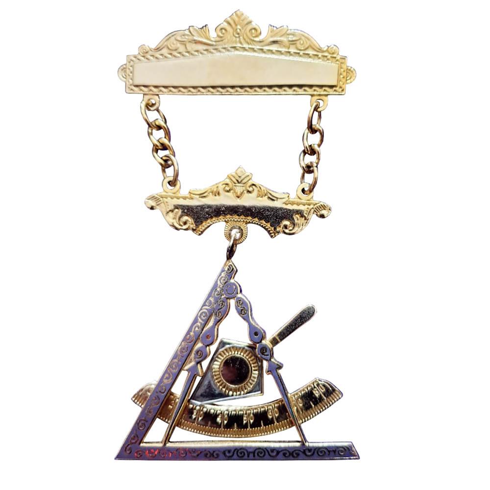 Past Illustrious Master Council Breast Jewel - Gold & Silver Square & Compass - Bricks Masons