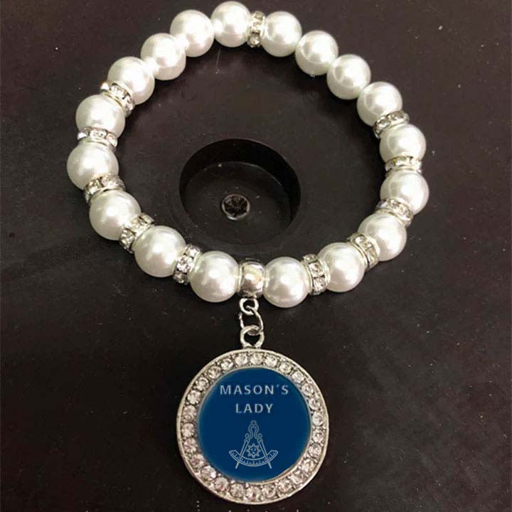 Past Master Blue Lodge California Regulation Bracelet - Gold and White - Bricks Masons