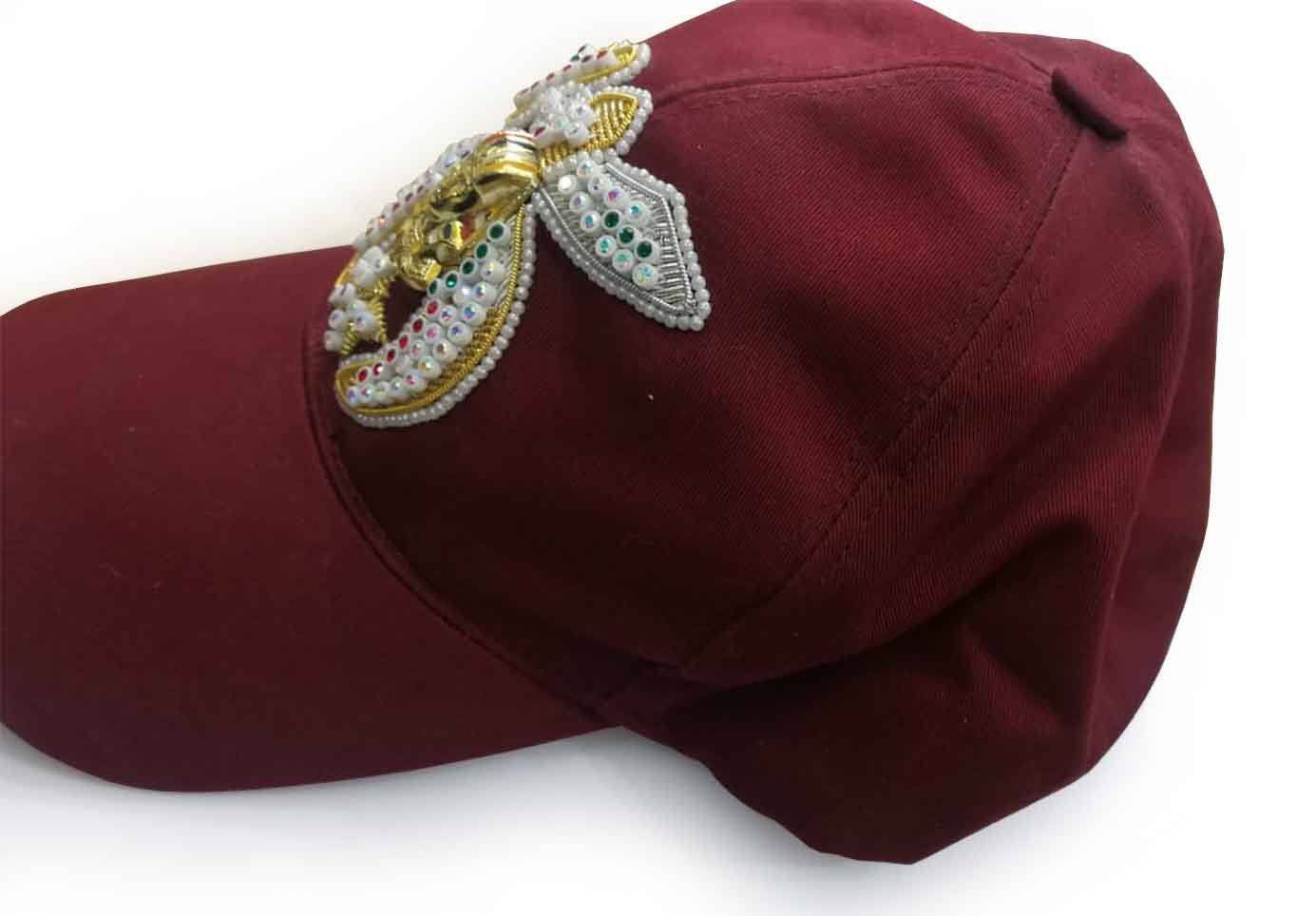 Shriners Baseball Cap - Maroon with Jewels & Bullion Embroidery