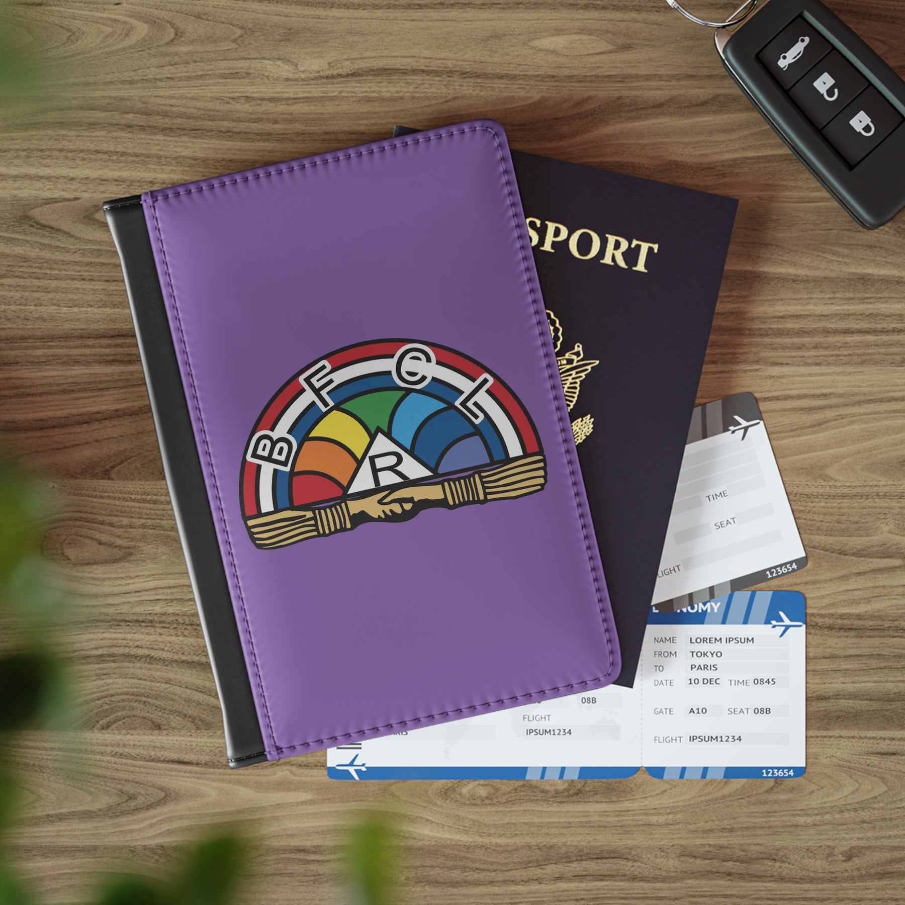 International Order of The Rainbow For Girls Passport Cover - Purple With Vibrant Colors - Bricks Masons