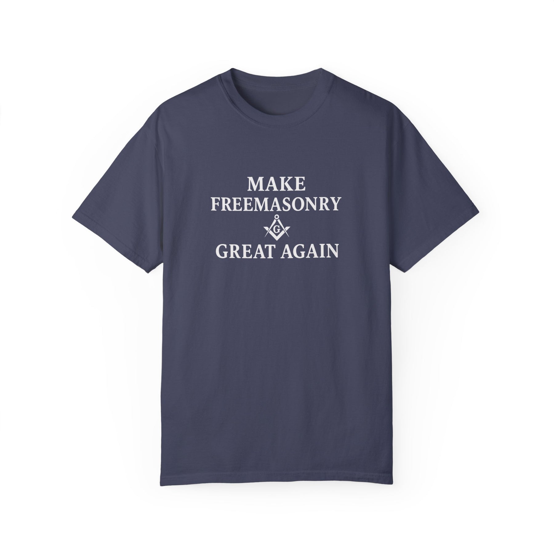 Master Mason Blue Lodge T-Shirt - Make Freemasonry Great Again Garment-Dyed Tee - Bricks Masons