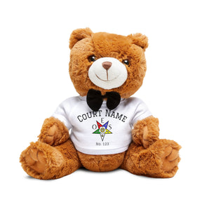 OES Teddy Bear - Personalized Plushie Court Name & Number - Bricks Masons