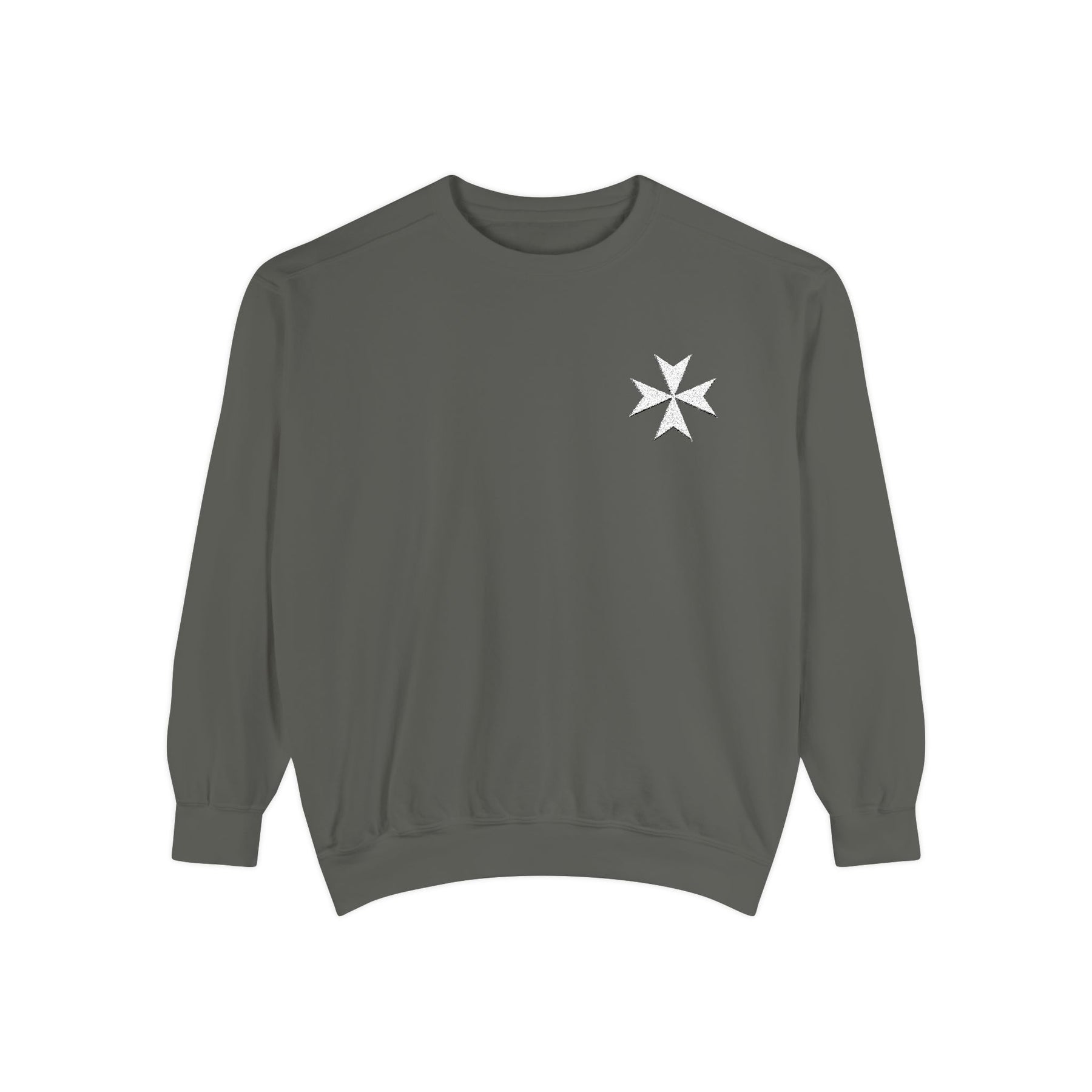 Order of Saint Lazarus Sweatshirt - Embroidered White Cross Emblem - Bricks Masons