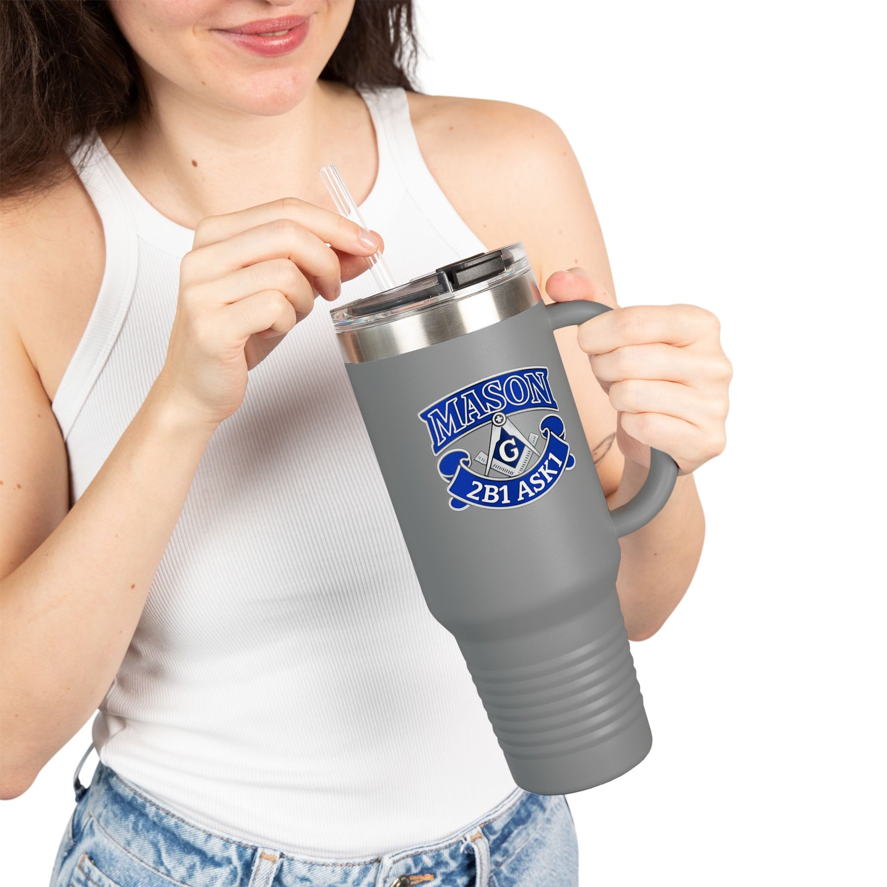Master Mason Blue Lodge Ringneck Tumbler - 2B1 ASK1 with Square & Compass G