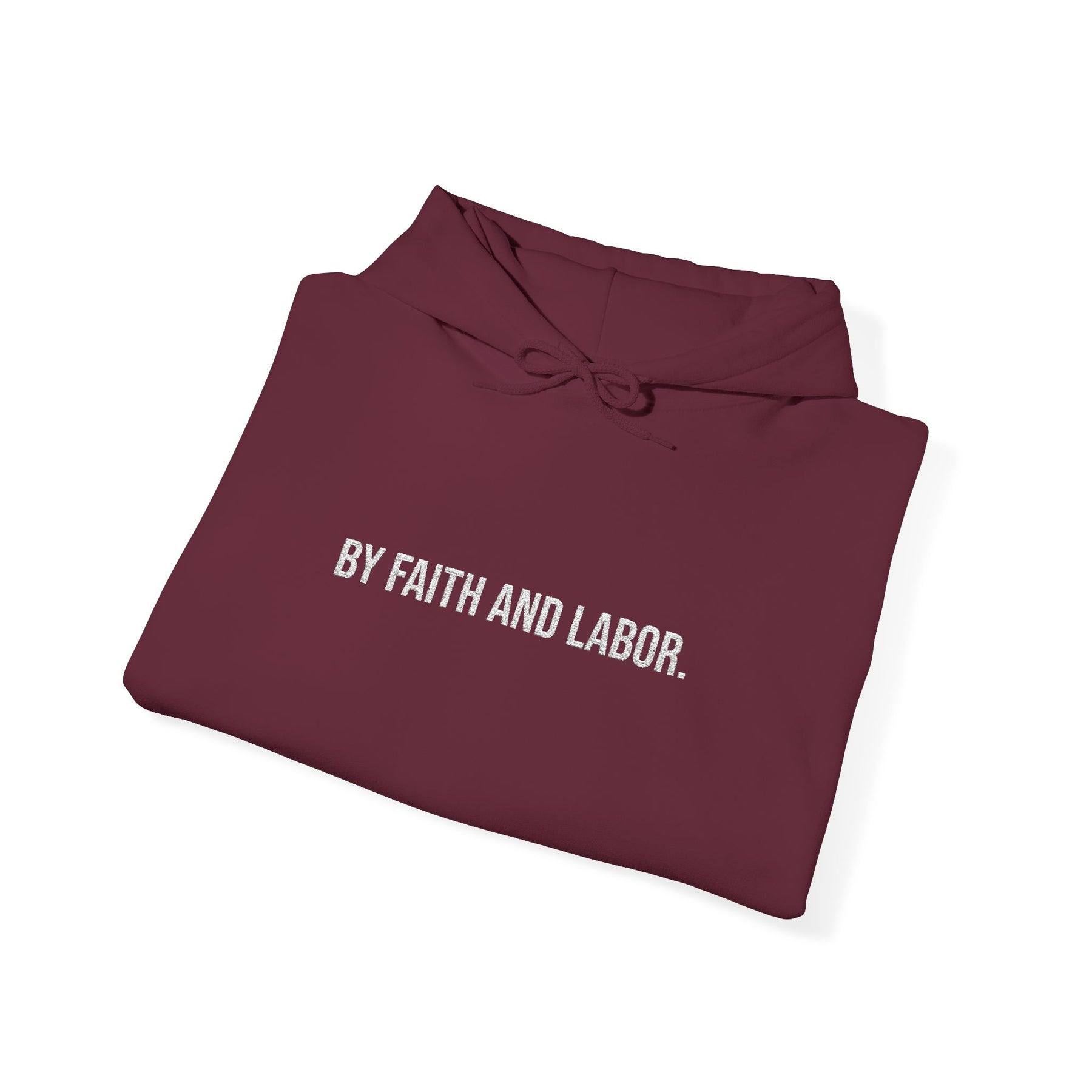 Master Mason Blue Lodge Hoodie - By Faith And Labor with Square & Compass G Embroidery - Bricks Masons