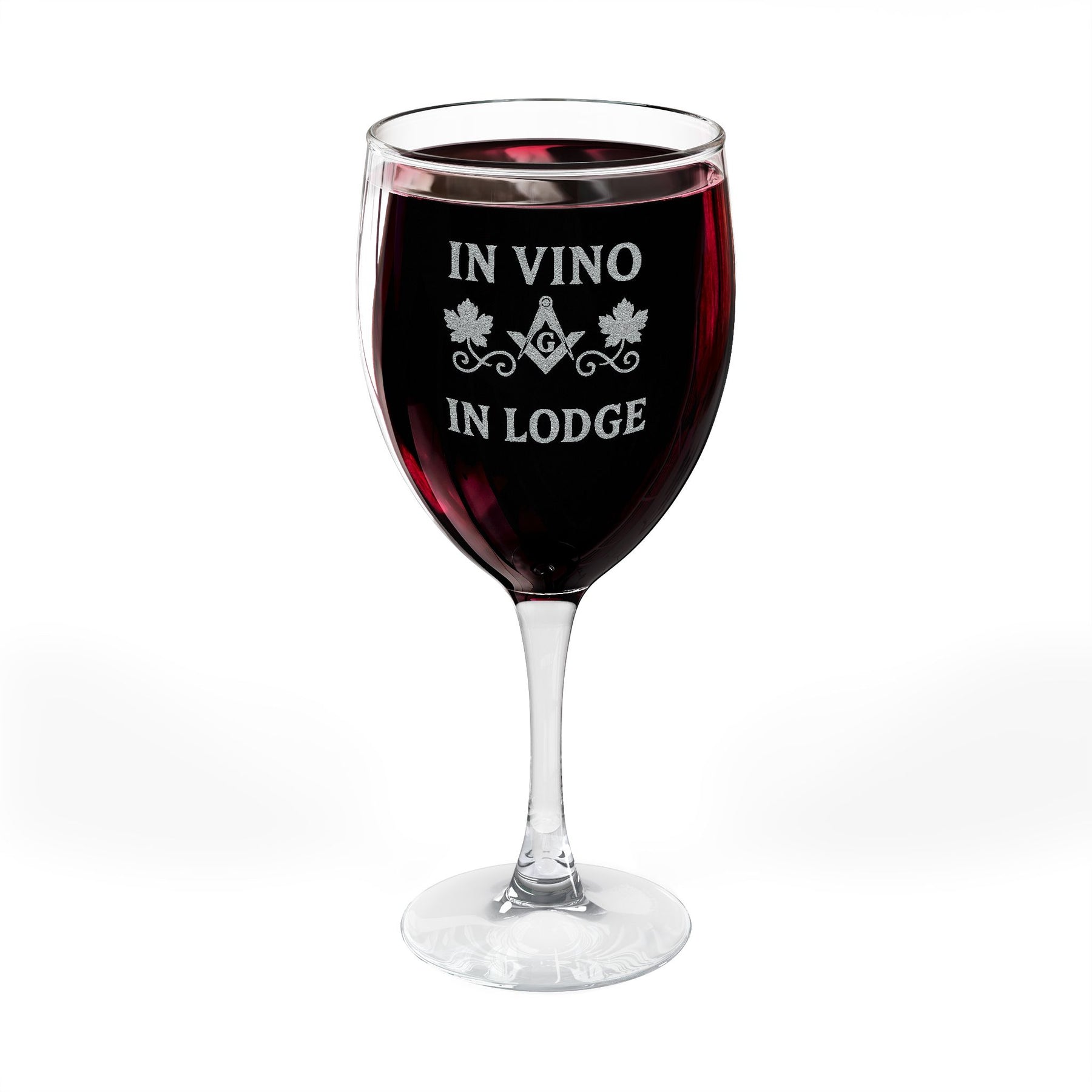 Master Mason Blue Lodge Wine Glass - In Vino In Lodge with Square & Compass G