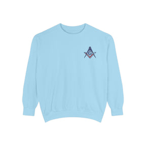 Master Mason Blue Lodge Sweatshirt - Square & Compass with G US Flag - Bricks Masons