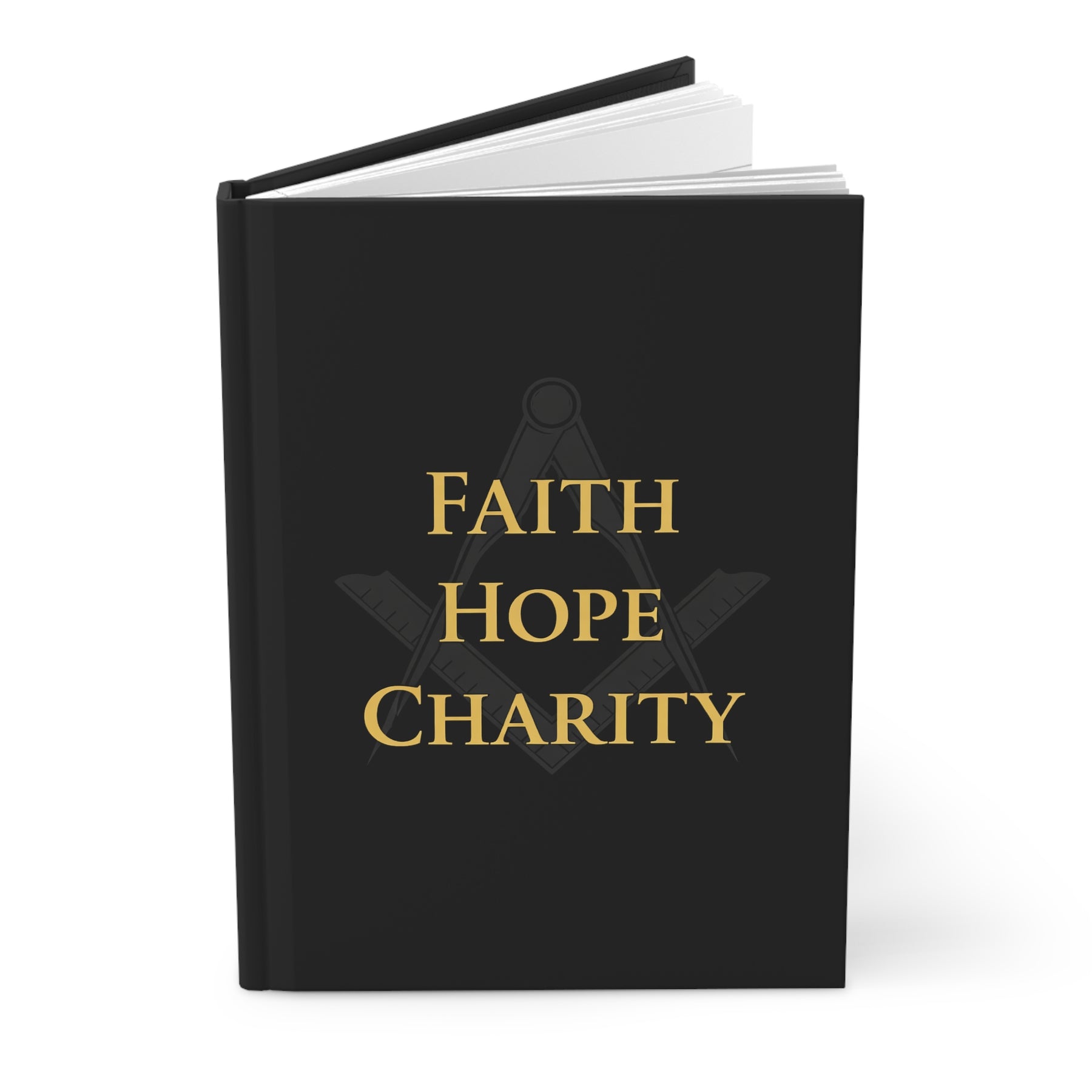 Master Mason Blue Lodge Journal - Faith Hope & Charity with Square & Compasses Emblem
