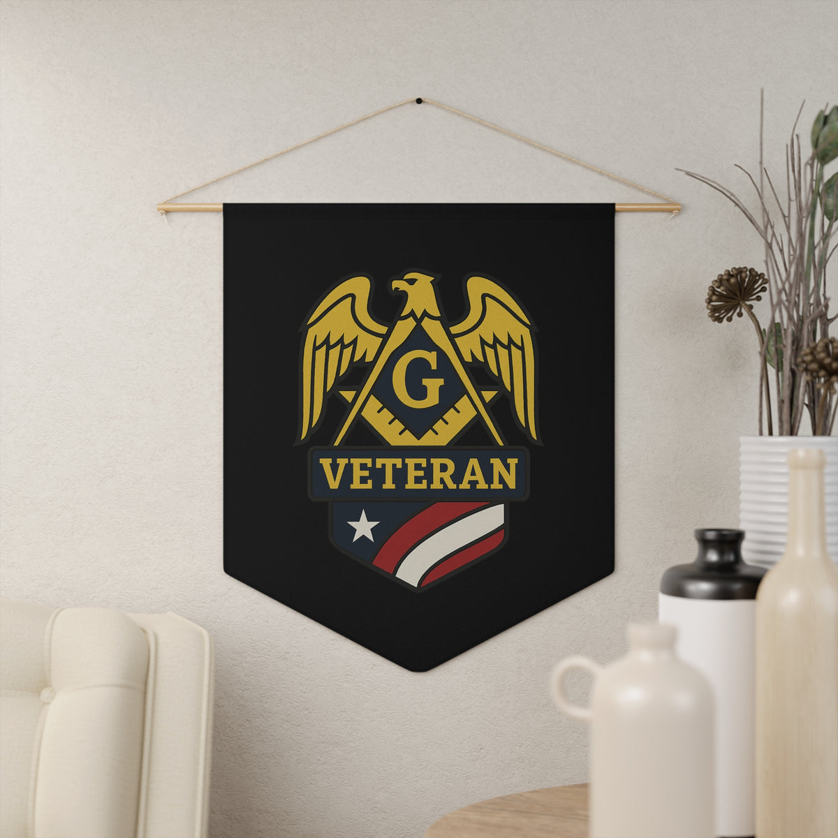 Master Mason Blue Lodge Pennant - Veteran Mason - Bricks Masons