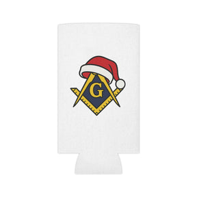 Master Mason Blue Lodge Can Cooler - Square & Compass G Christmas Edition - Bricks Masons
