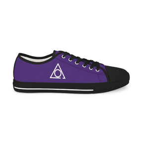 LOCOP Sneaker - Low Top Sneaker Black & White Purple Canvas White Emblem - Bricks Masons