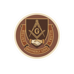 Master Mason Blue Lodge Sticker Decal - Kiss-Cut Brotherly Love - Bricks Masons