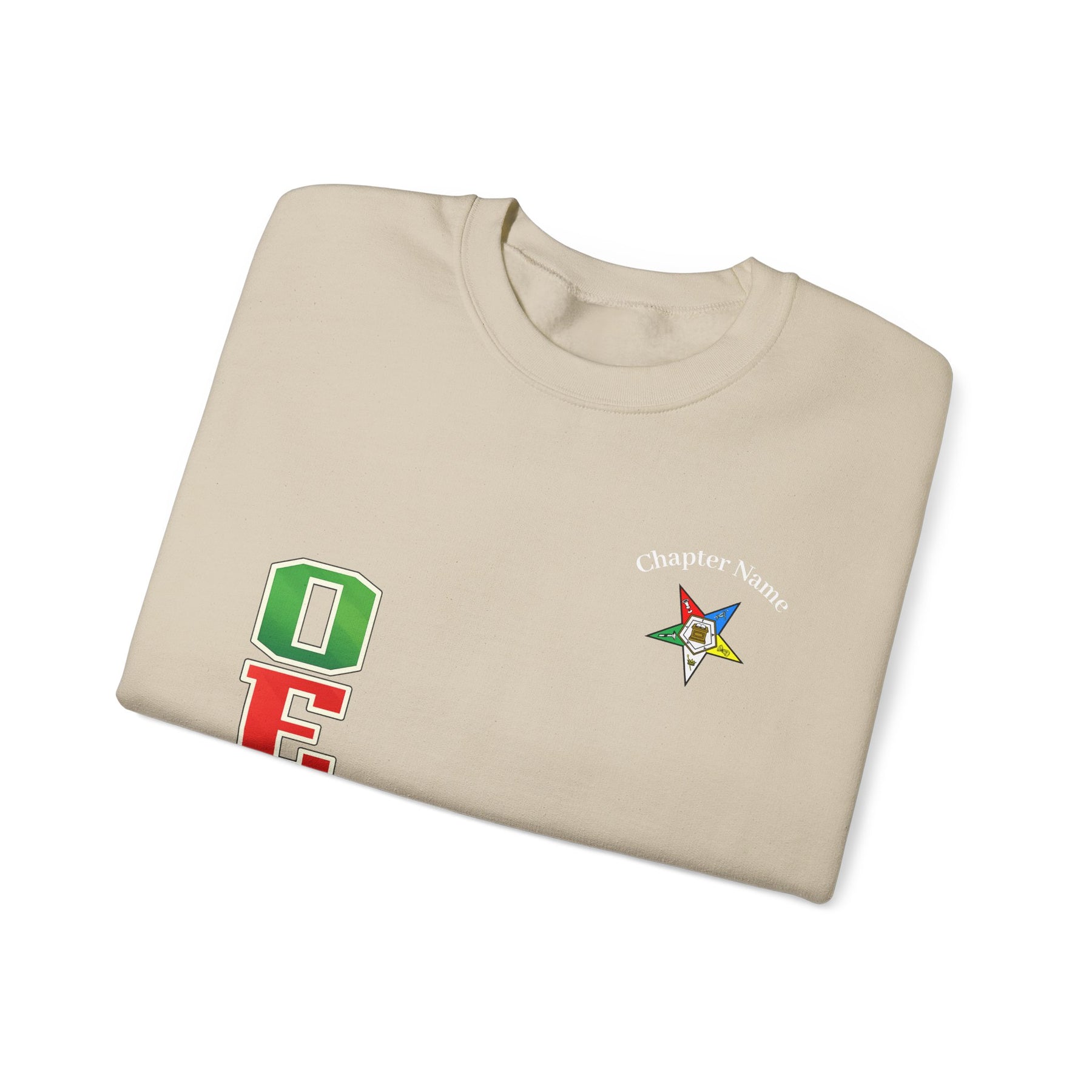 OES Sweatshirt - Colorful Eastern Star & Initials with Personalization - Bricks Masons
