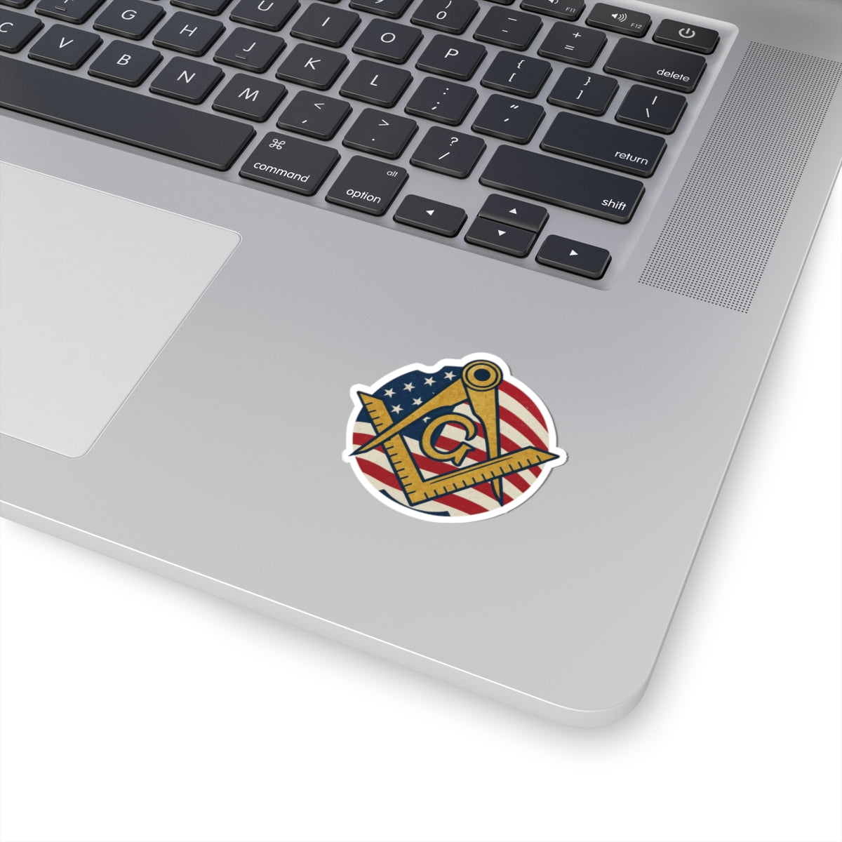 Fellowcraft Blue Lodge Sticker Decal - Kiss-Cut US Flag Various Sizes - Bricks Masons