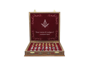 Master Mason Blue Lodge Chess Set - 16.5" (42cm) - Bricks Masons