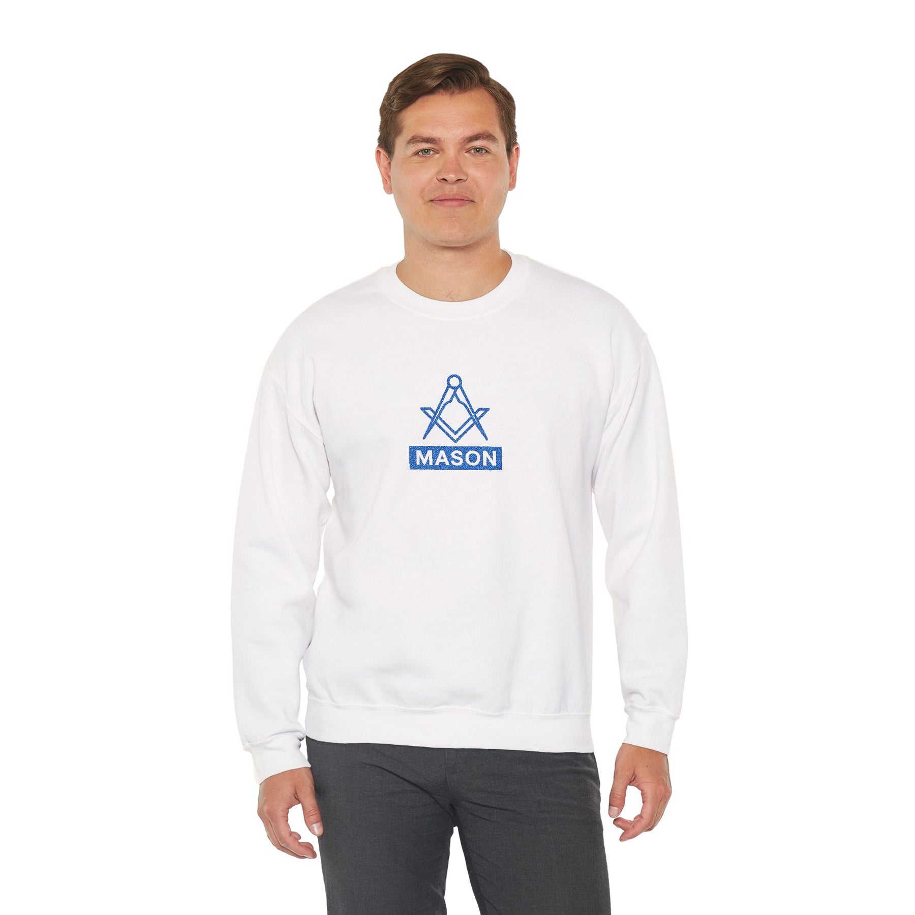 Master Mason Blue Lodge Sweatshirt - Classic Mason Square & Compass Design - Bricks Masons