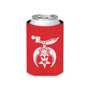 Shriners Can Cooler - Red Polyester Exterior - Bricks Masons