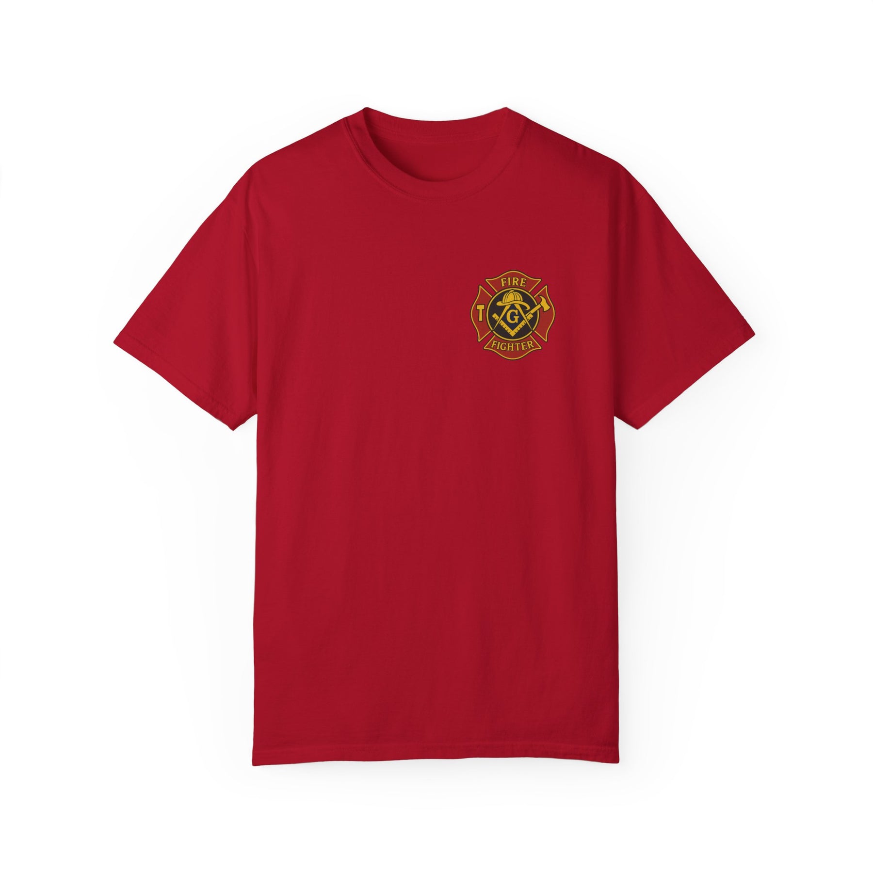 Master Mason Blue Lodge T-Shirt - Firefighter Mason Garment-Dyed Tee - Bricks Masons