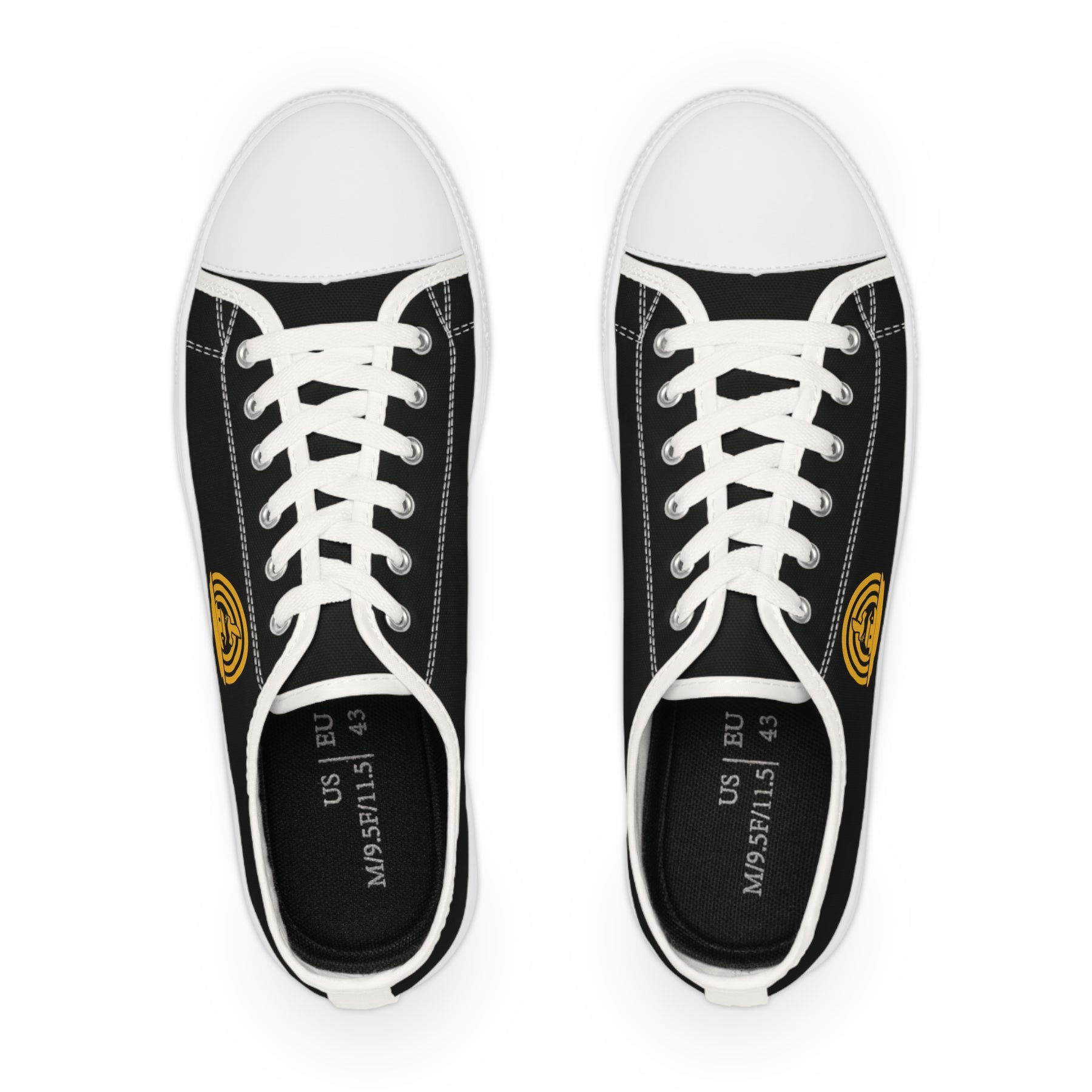 Royal Ark Mariner Sneaker - Low Top Sneaker Black & White Golden Emblem - Bricks Masons