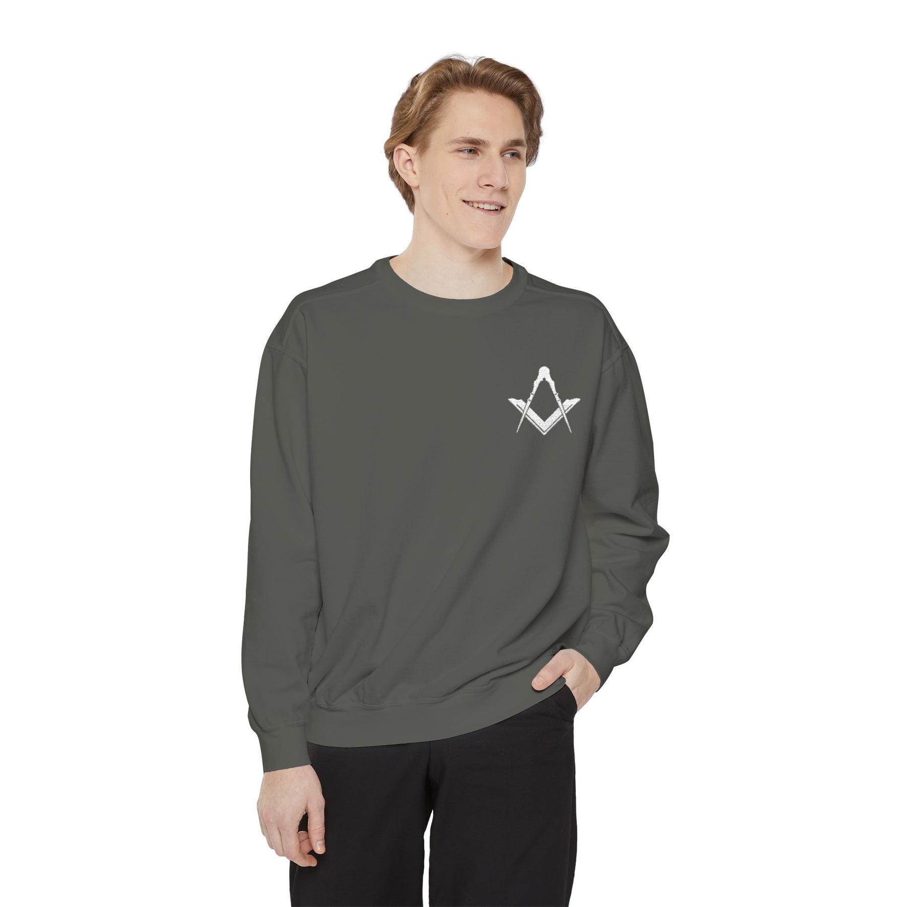 Master Mason Blue Lodge Sweatshirt - Embroidered Square & Compass - Bricks Masons