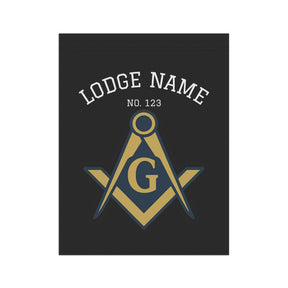 Master Mason Blue Lodge Yard Flag - Square & Compass G With Personalization - Bricks Masons