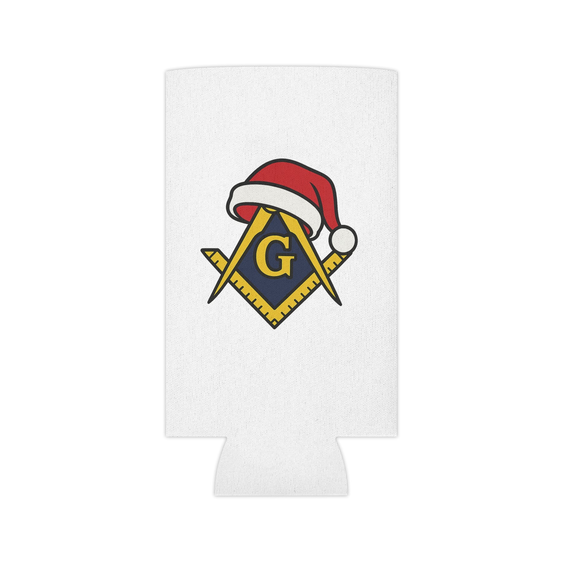 Master Mason Blue Lodge Can Cooler - Square & Compass G Christmas Edition - Bricks Masons