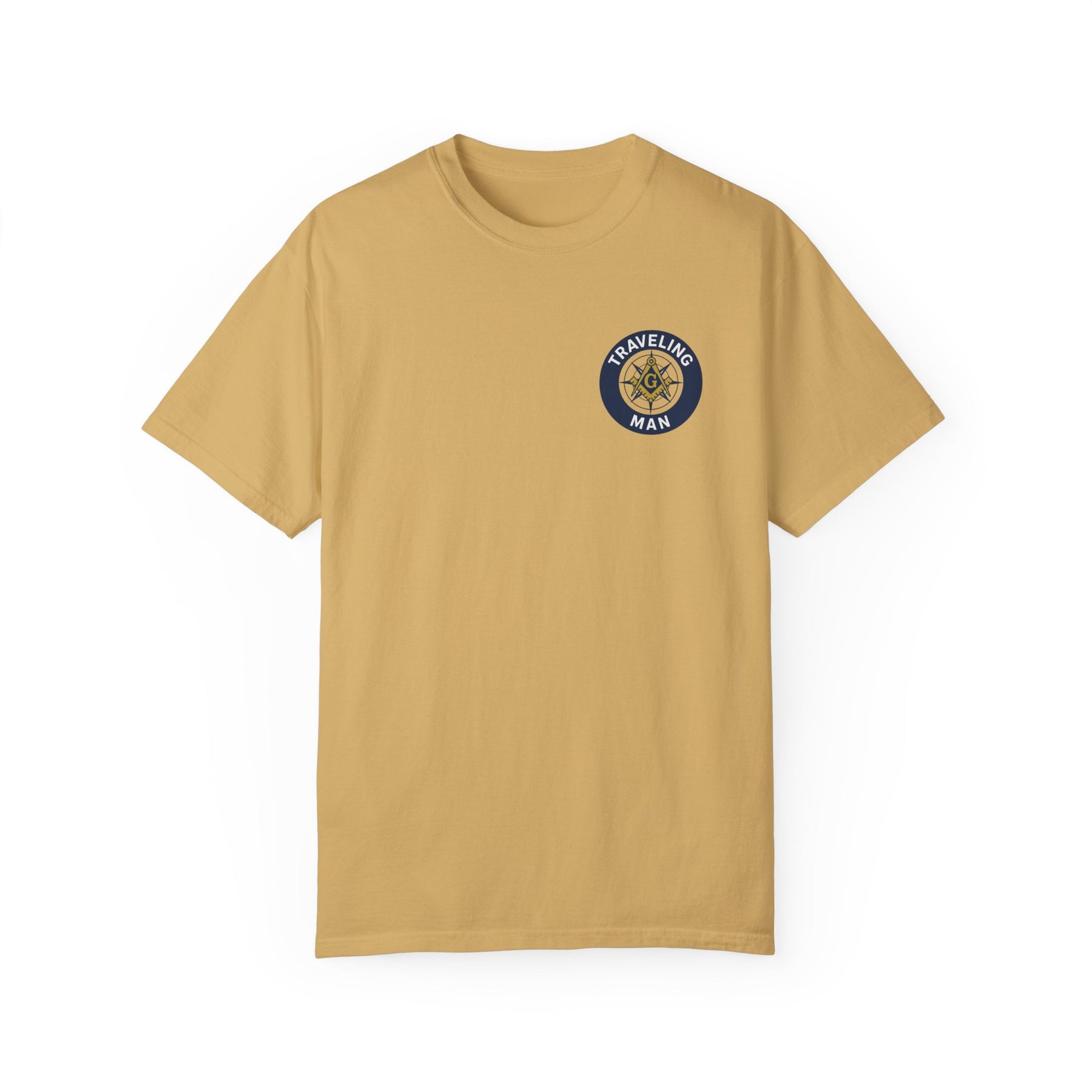 Master Mason Blue Lodge T-Shirt - Traveling Mason Garment-Dyed Tee - Bricks Masons