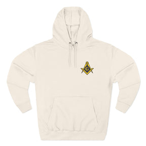 Master Mason Blue Lodge Hoodie - Three-Panel Fleece Embroidered S&C with G - Bricks Masons