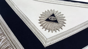 Master Mason Blue Lodge Apron - Navy Blue Hand Embroidery with Tassels