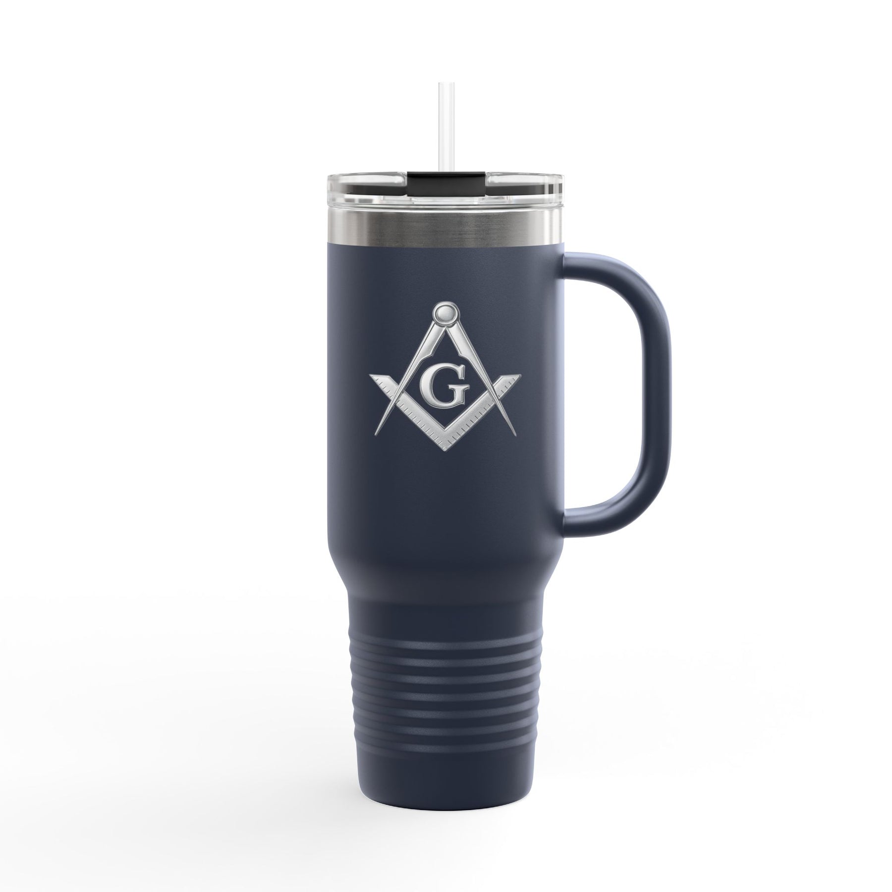 Master Mason Blue Lodge Ringneck Tumbler - Silver Square & Compass G Emblem