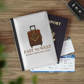 Master Mason Blue Lodge Passport Cover - White & Brown With Inner Compartments - Bricks Masons