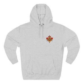 Master Mason Blue Lodge Canada Jurisdiction Hoodie - Stitched Insignia Detail - Bricks Masons