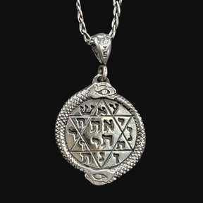 King Solomon Kabbalah Seal Medal 2.2 cm 7 g Silver Art 176 - Bricks Masons