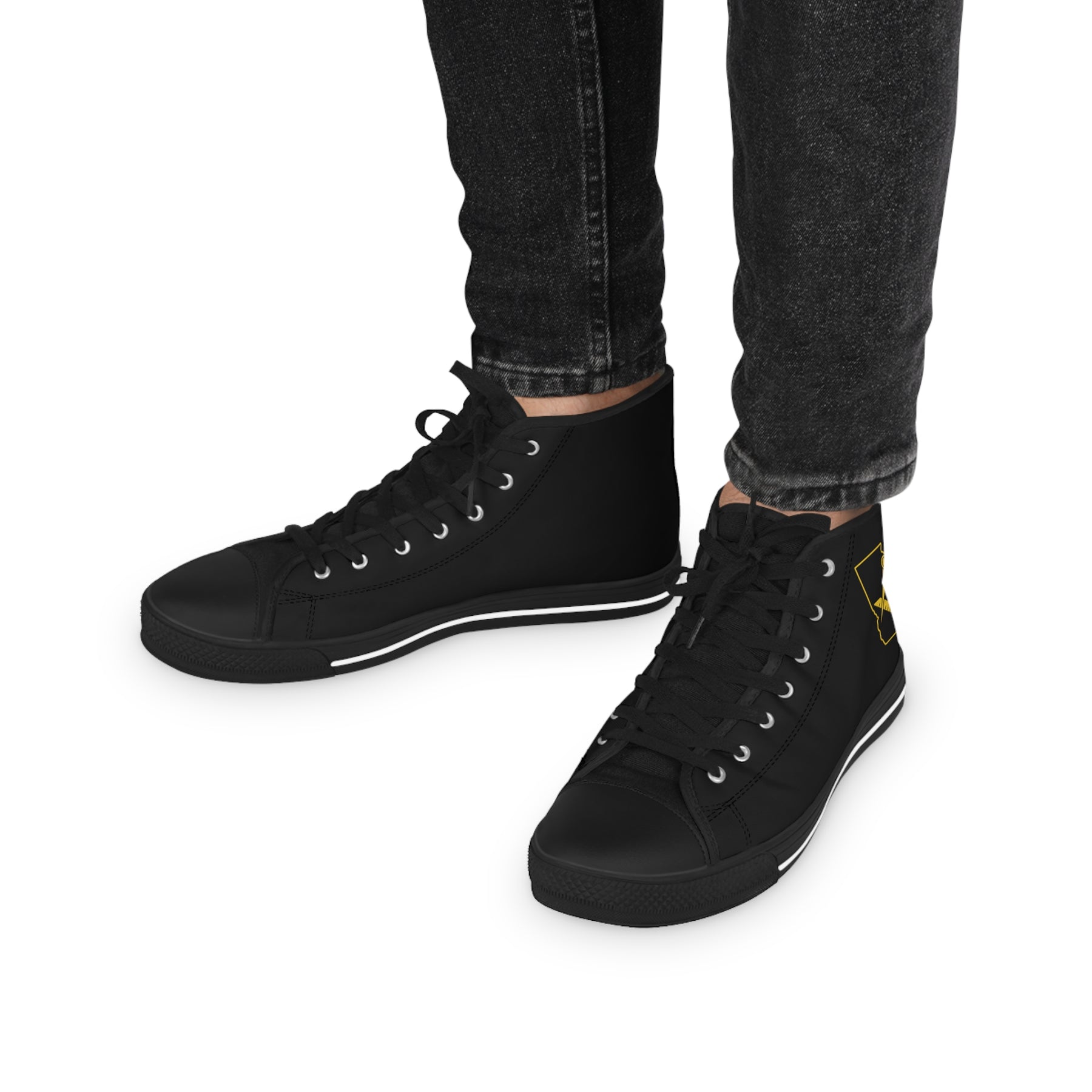 Master Mason Blue Lodge Sneaker - High Top Black & White Sole Georgia Map Mason - Bricks Masons