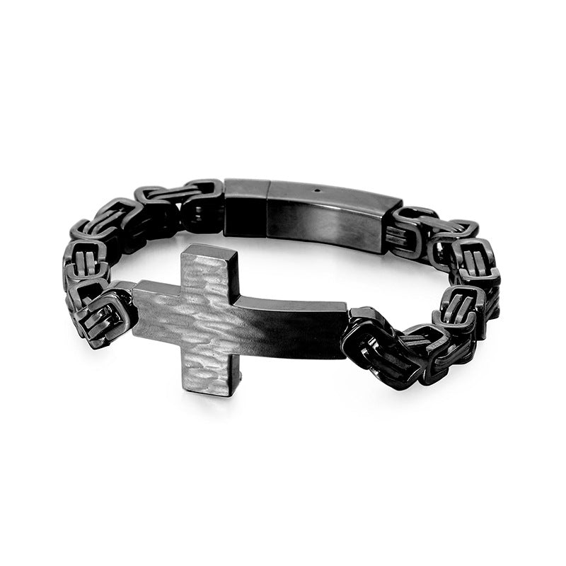 Knights Templar Commandery Bracelet - Black Cross - Bricks Masons