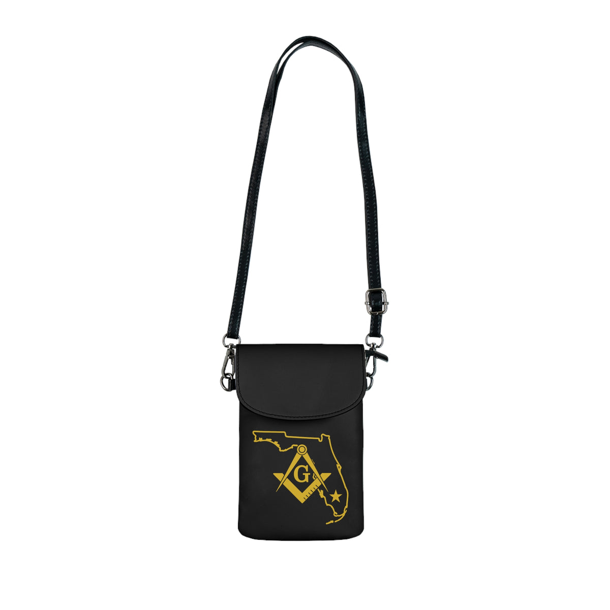 Master Mason Blue Lodge Cell Phone Wallet - Florida Mason Microfiber Leather - Bricks Masons