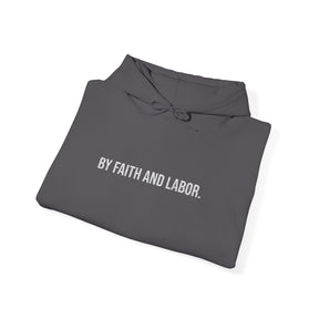 Master Mason Blue Lodge Hoodie - By Faith And Labor with Square & Compass G Embroidery - Bricks Masons